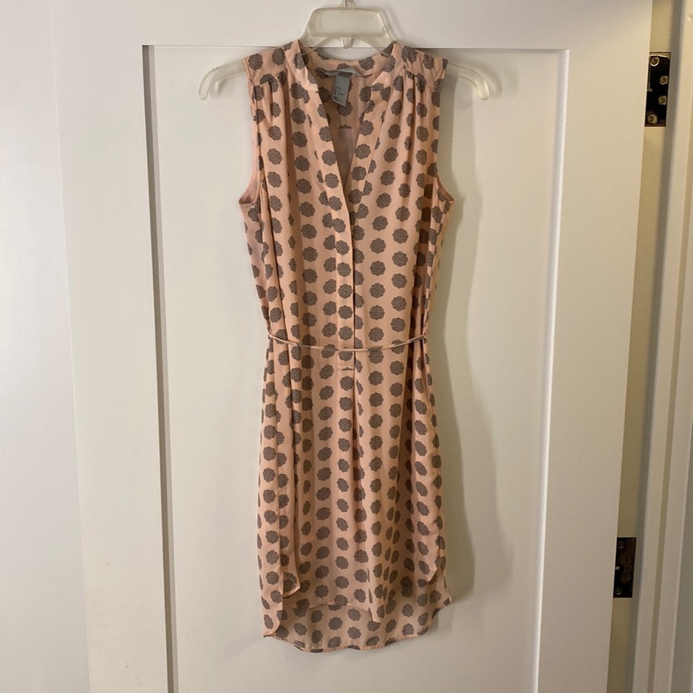 Sleeveless Peach Polka Dot Day Dress